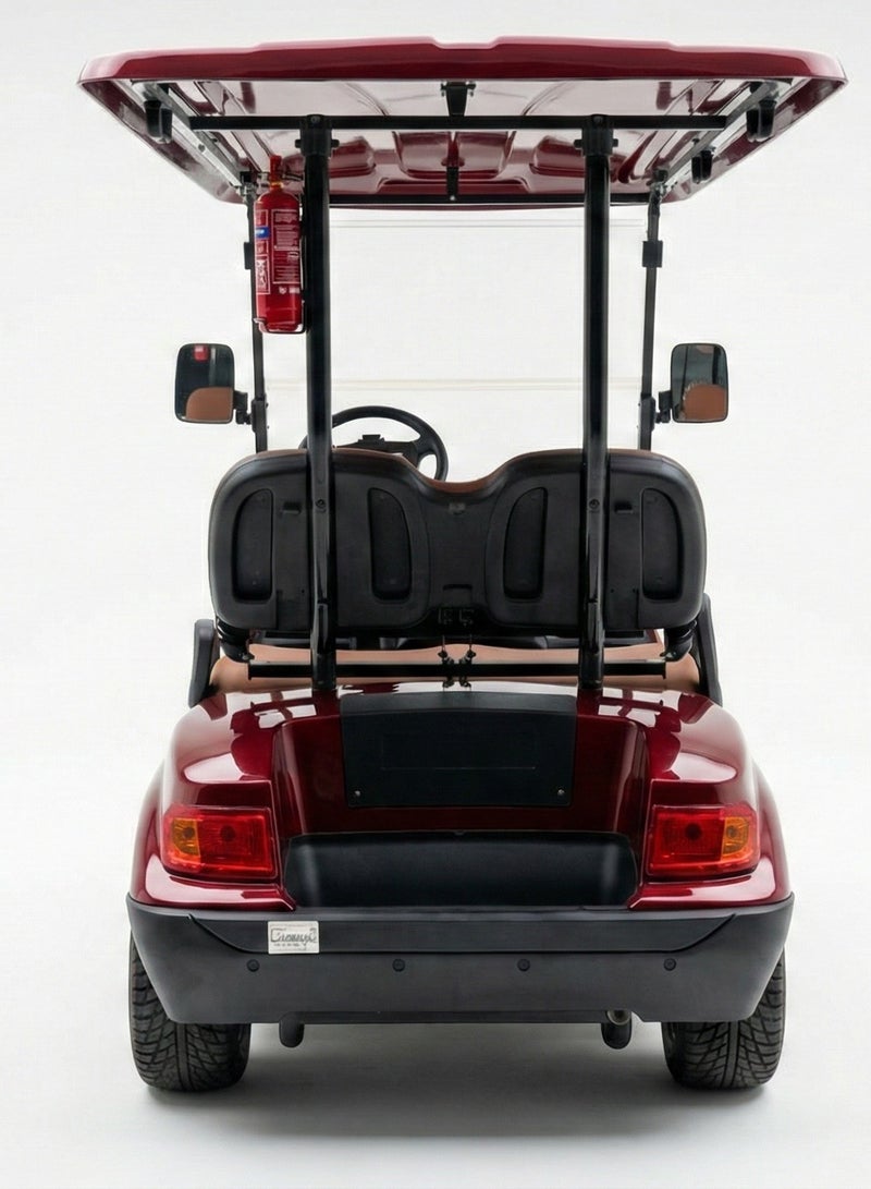 EPIC 2-Seater Non-Lifted Electric Golf Cart with Lithium Battery 105Ah & Standard Tires | LSEV (Red) - Image 3